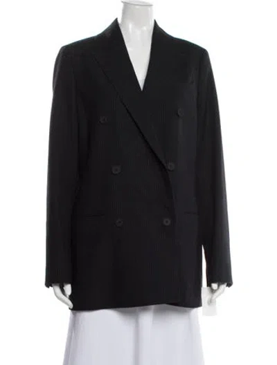 Pre-owned Allsaints Striped Blazer In Blue