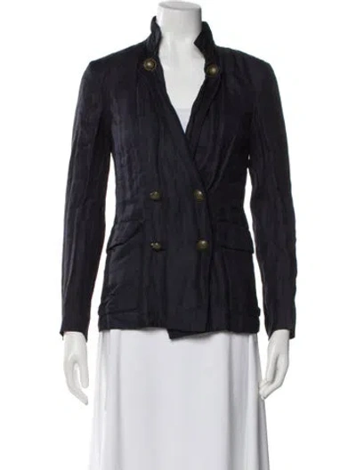 Pre-owned Allsaints Striped Blazer In Gray