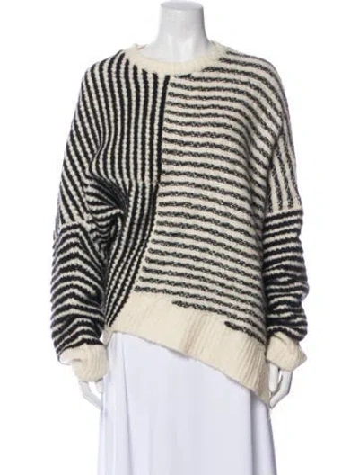 Pre-owned Allsaints Striped Crew Neck Sweater