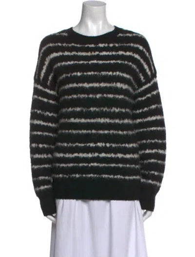 Pre-owned Allsaints Striped Crew Neck Sweater In Black