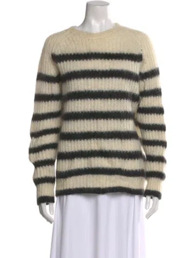 Pre-owned Allsaints Striped Crew Neck Sweater In Black