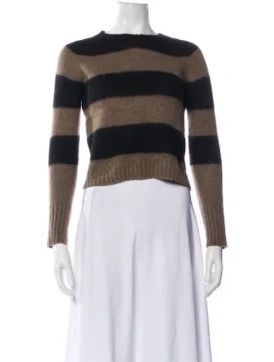 Pre-owned Allsaints Striped Crew Neck Sweater In Black