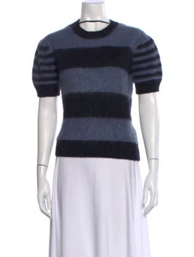 Pre-owned Allsaints Striped Crew Neck Sweater In Black