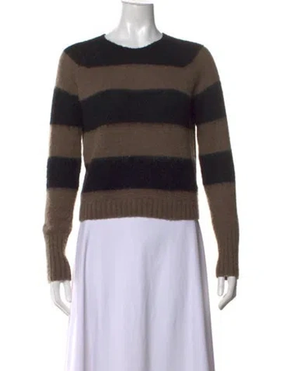 Pre-owned Allsaints Striped Crew Neck Sweater In Black