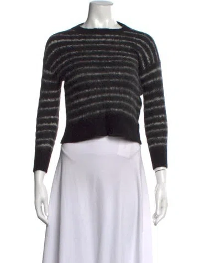 Pre-owned Allsaints Striped Crew Neck Sweater In Black