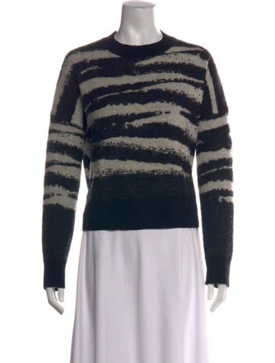 Pre-owned Allsaints Striped Crew Neck Sweater In Black