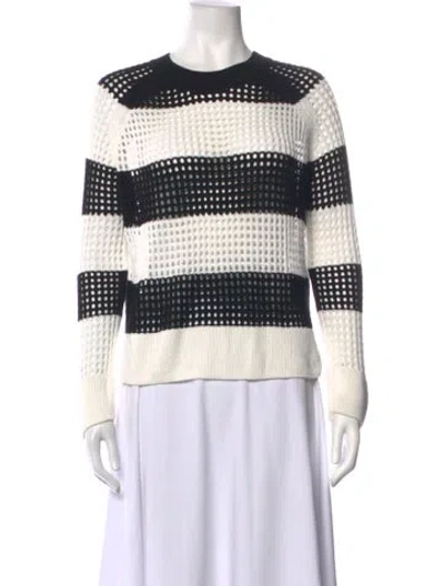 Pre-owned Allsaints Striped Crew Neck Sweater In Black/white