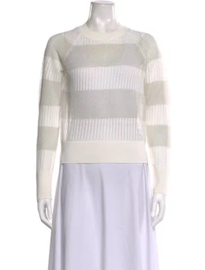 Pre-owned Allsaints Striped Crew Neck Sweater In Neutral