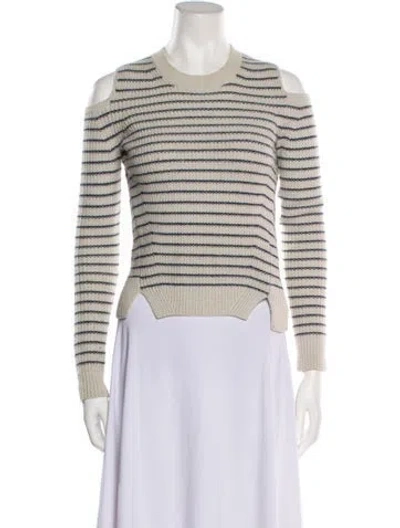 Pre-owned Allsaints Striped Crew Neck Sweater In Neutral