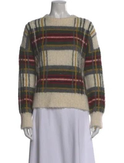 Pre-owned Allsaints Striped Crew Neck Sweater In Neutral