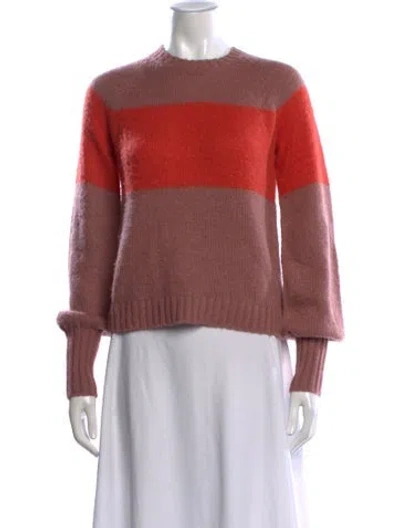Pre-owned Allsaints Striped Crew Neck Sweater In Pink