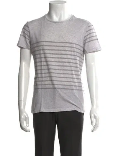 Pre-owned Allsaints Striped Crew Neck T-shirt In Gray