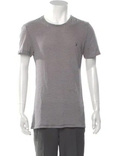 Pre-owned Allsaints Striped Crew Neck T-shirt In Neutral