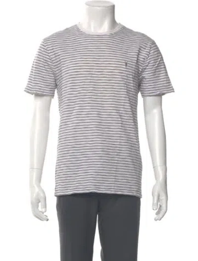 Pre-owned Allsaints Striped Crew Neck T-shirt In White