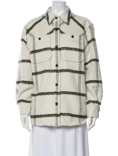 Pre-owned Allsaints Striped Denim Jacket In Neutral