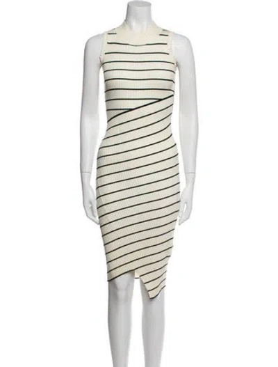 Pre-owned Allsaints Striped Knee-length Dress In Neutral