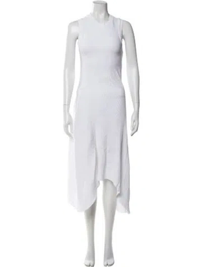 Pre-owned Allsaints Striped Long Dress In White