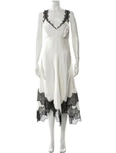 Pre-owned Allsaints Striped Midi Length Dress In White
