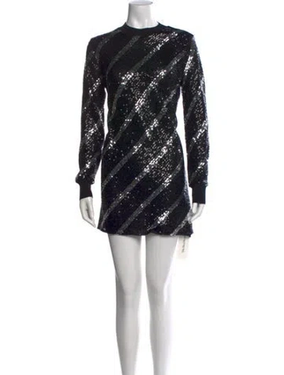 Pre-owned Allsaints Striped Mini Dress In Black