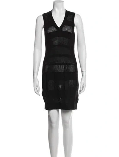 Pre-owned Allsaints Striped Mini Dress In Black
