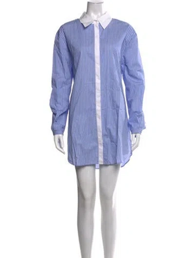 Pre-owned Allsaints Striped Mini Dress In Blue
