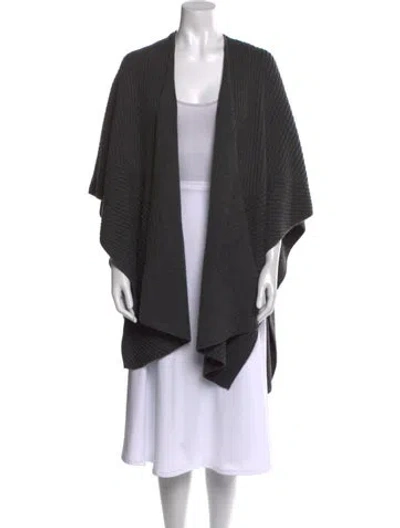 Pre-owned Allsaints Striped Open Front Sweater In Gray