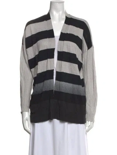 Pre-owned Allsaints Striped Open Front Sweater In Multi