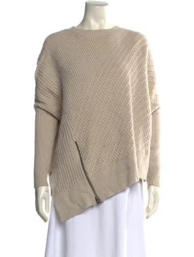 Pre-owned Allsaints Striped Scoop Neck Sweater In Neutral