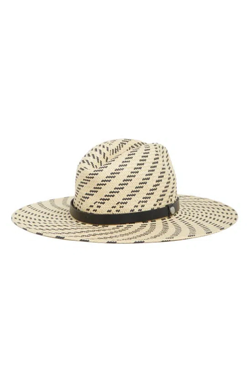 Allsaints Striped Straw Fedora Hat In Natural | ModeSens display picture 2