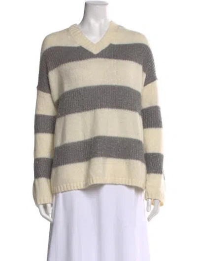 Pre-owned Allsaints Striped V-neck Sweater