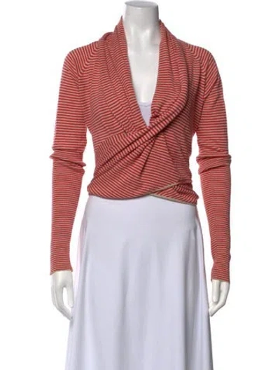 Pre-owned Allsaints Striped V-neck Sweater In Multicolor