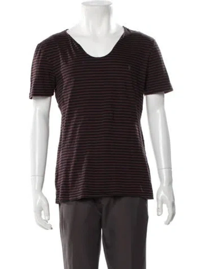 Pre-owned Allsaints Striped V-neck T-shirt In Multi