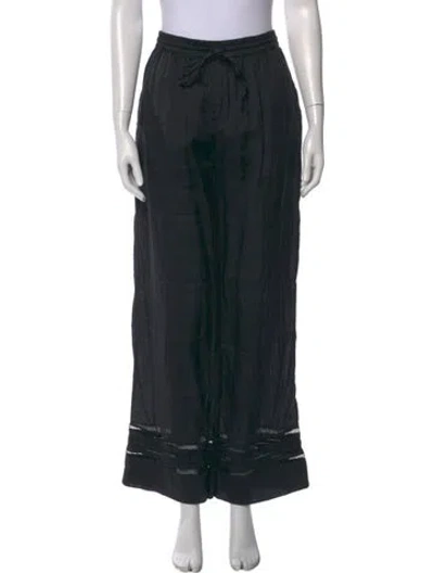 Pre-owned Allsaints Striped Wide Leg Pants In Black