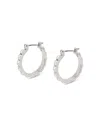 Allsaints Studded Hoop Earrings In Rhodium Plated In Silver