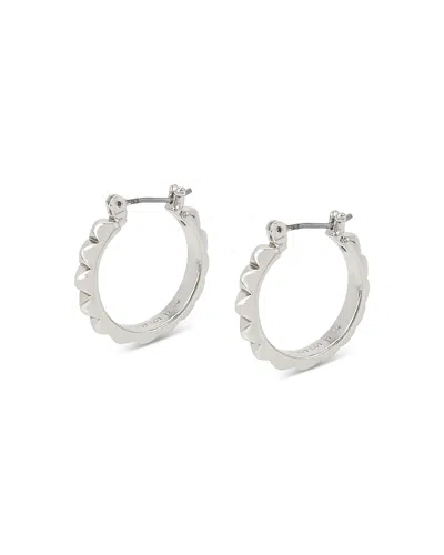 Allsaints Studded Hoop Earrings In Rhodium Plated In Silver