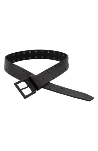Allsaints Studded Leather Belt In Black