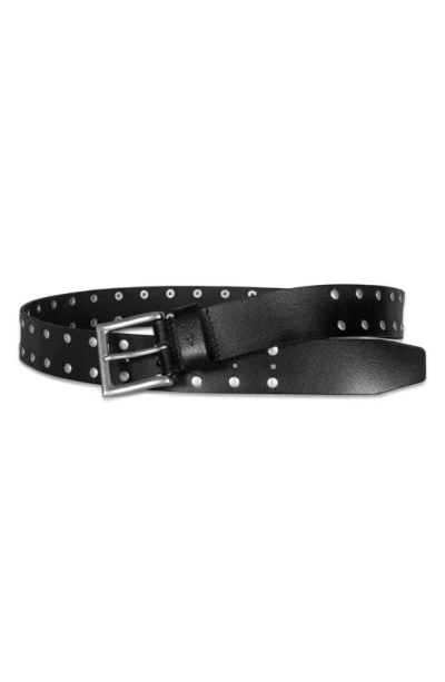 Allsaints Studded Leather Belt In Black