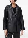 Allsaints Studded Leather Blazer In Black