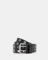Allsaints Sturge Leather Eyelet Belt In Black