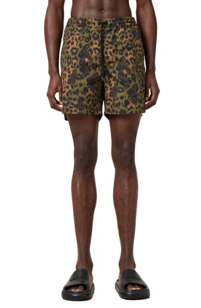 Allsaints Styx Swim Trunks In Eden Green