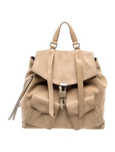 Pre-owned Allsaints Suede Backpack In Neutrals