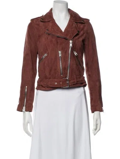 Pre-owned Allsaints Suede Biker Jacket In Brown