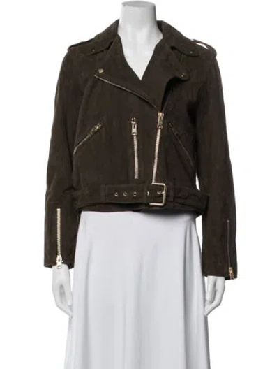 Pre-owned Allsaints Suede Biker Jacket W/ Tags In Brown