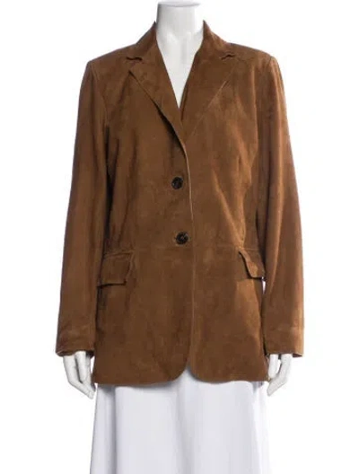Pre-owned Allsaints Suede Blazer In Brown