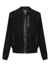 Allsaints Mens Kemble Regular-fit Zip-up Suede Bomber Jacket Black Xs In Black