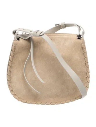 Pre-owned Allsaints Suede Bucket Bag In Neutral