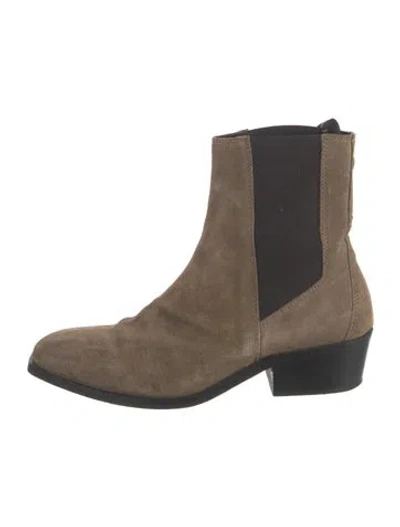 Pre-owned Allsaints Suede Chelsea Boots In Green