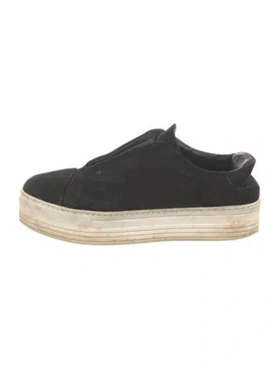 Pre-owned Allsaints Suede Chunky Sneakers In Black