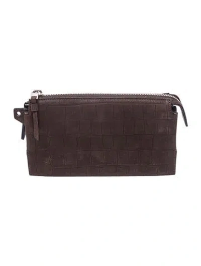 Pre-owned Allsaints Suede Clutch In Grey