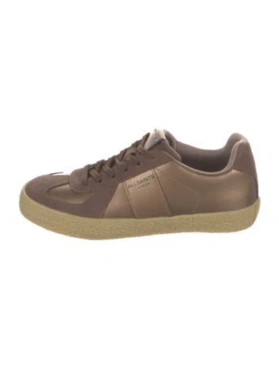 Pre-owned Allsaints Suede Colorblock Pattern Sneakers In Brown